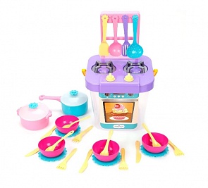 Плита-ведро с набором посуды, 27 предметов в сетке (Mary Poppins, 39499)